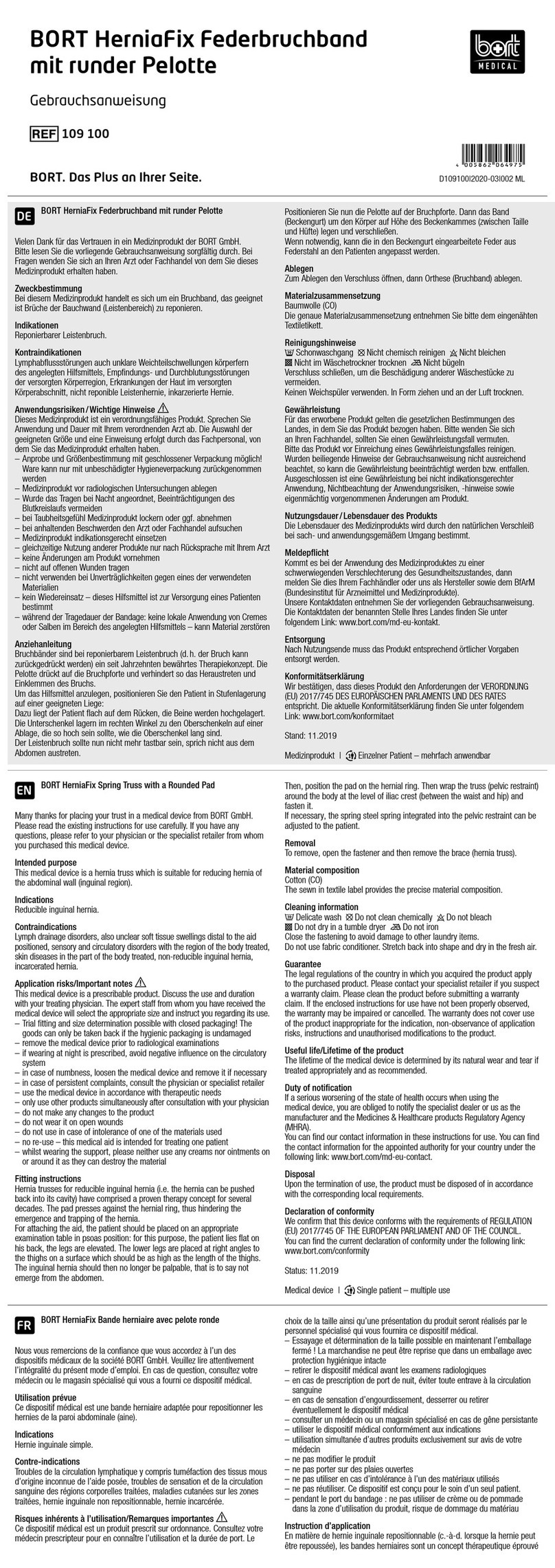 bort medical HerniaFix quick guide
