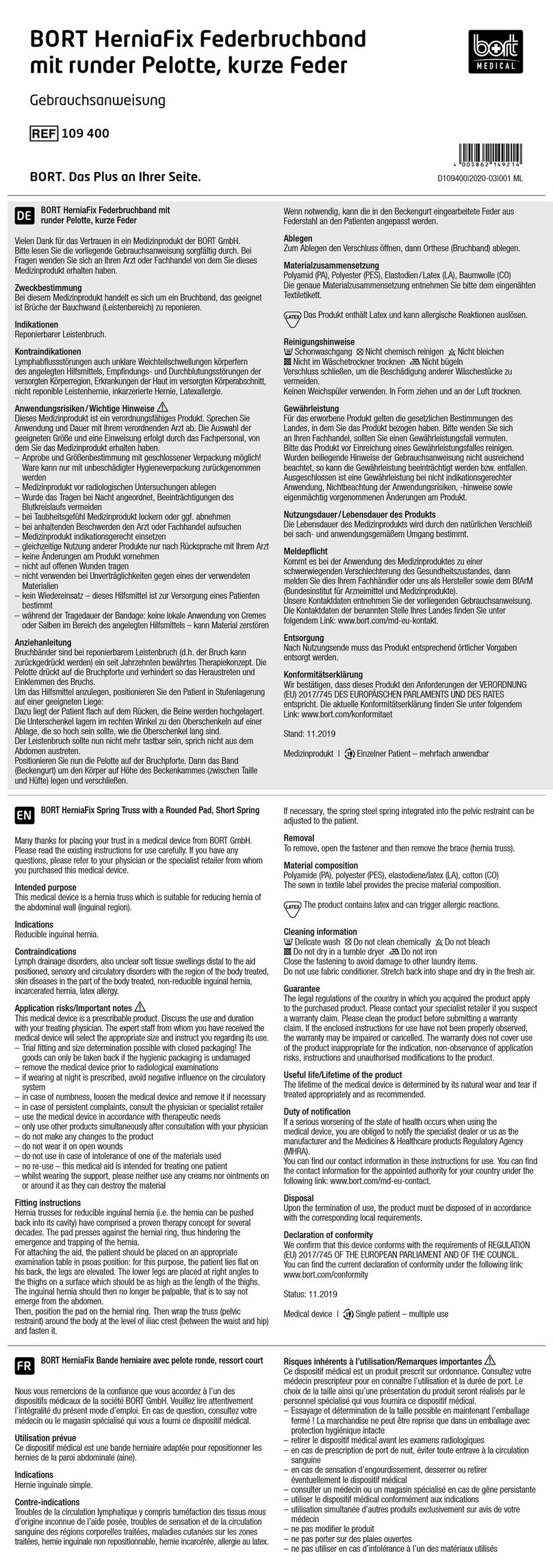 bort medical HerniaFix quick guide