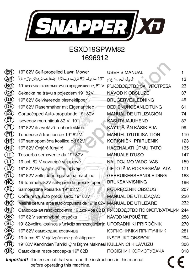 Snapper ESXD19SPWM82 User manual