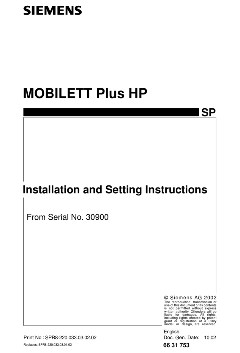 Siemens MOBILETT Plus HP User instructions