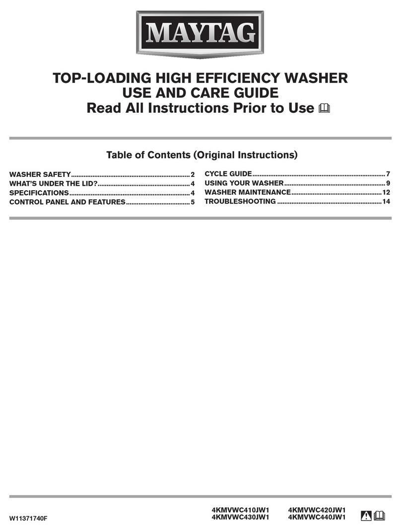 Maytag 4KMVWC410JW1 Use and care guide