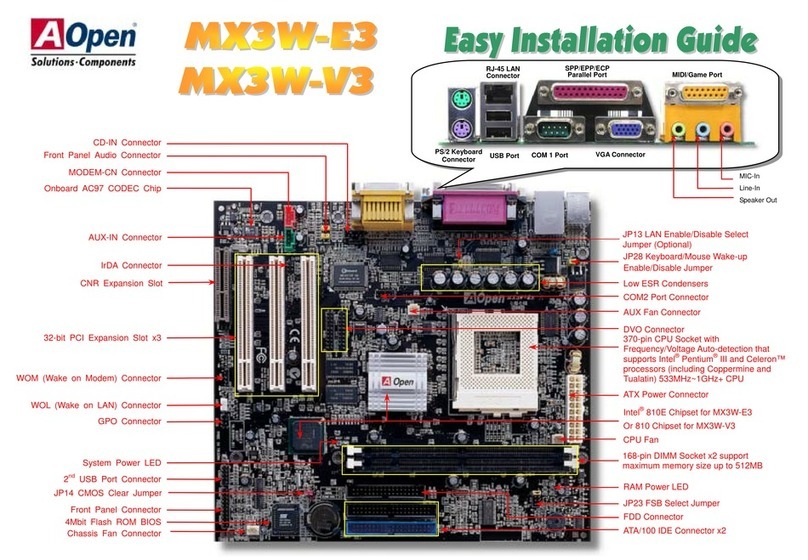 AOpen MX3W-E3 Easy installation guide
