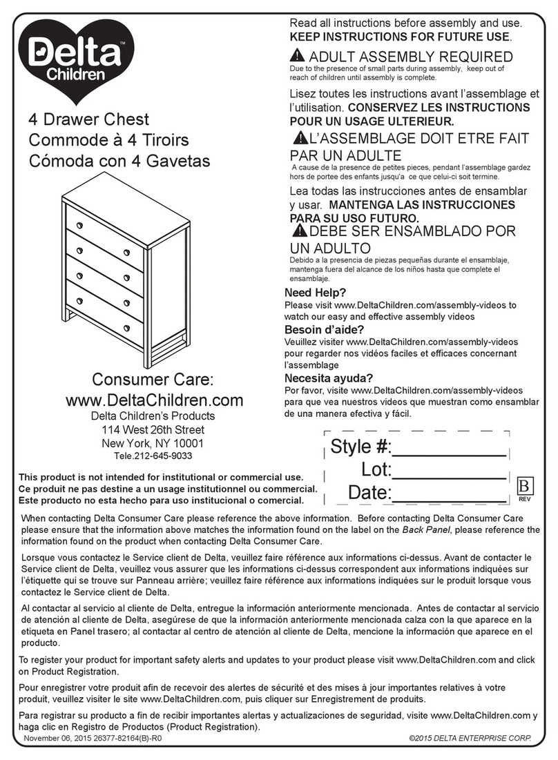 Delta Children Gramercy 4 Drawer Chest User manual