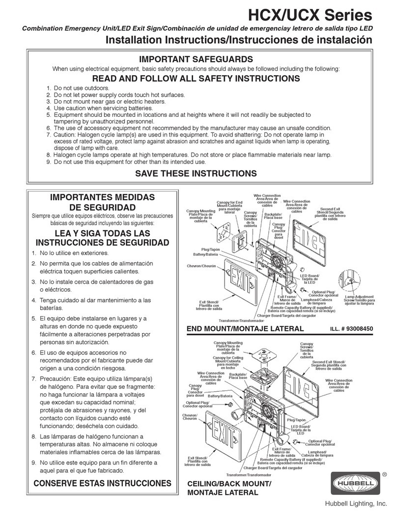 HUBBELL LIGHTING HCX Series installation instructions HUBBELL LIGHTING HCX Series installation instructions