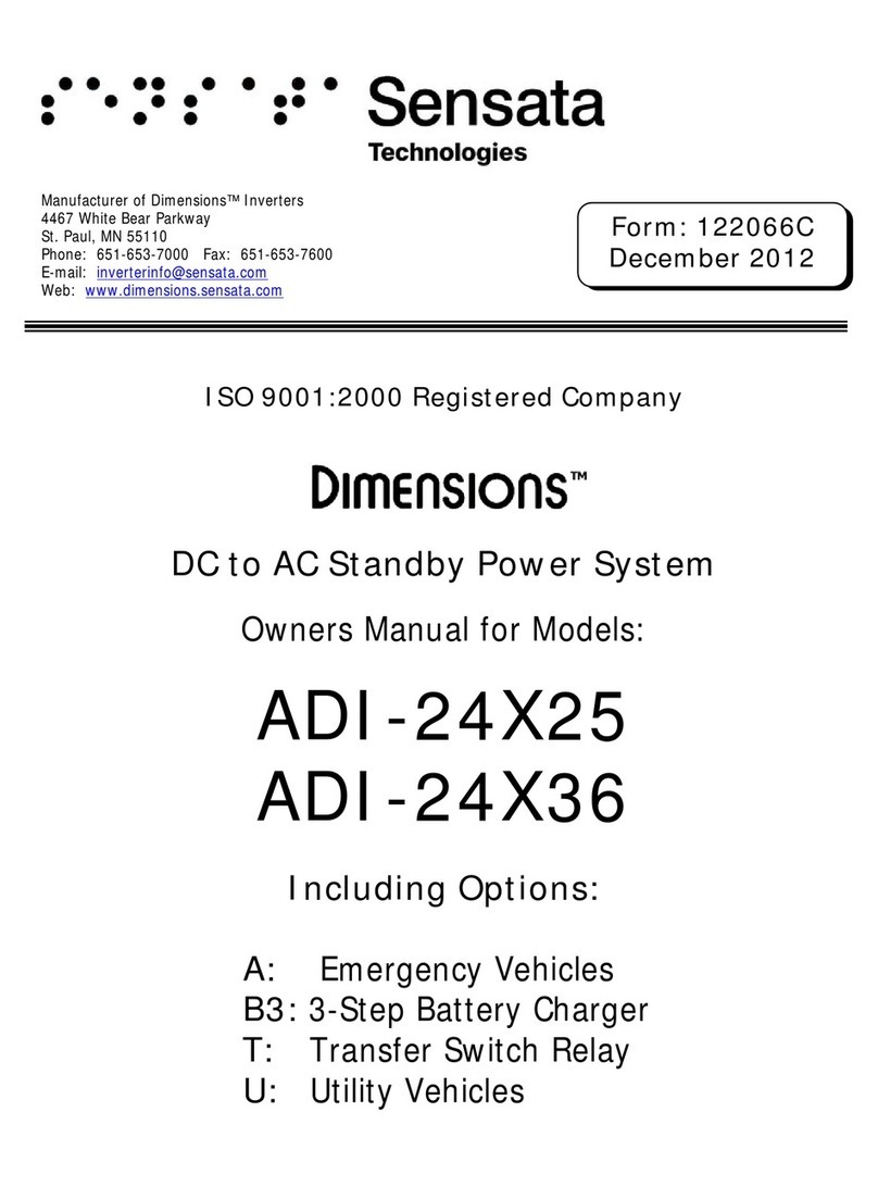 Sensata Dimensions ADI-24X25 owner's manual