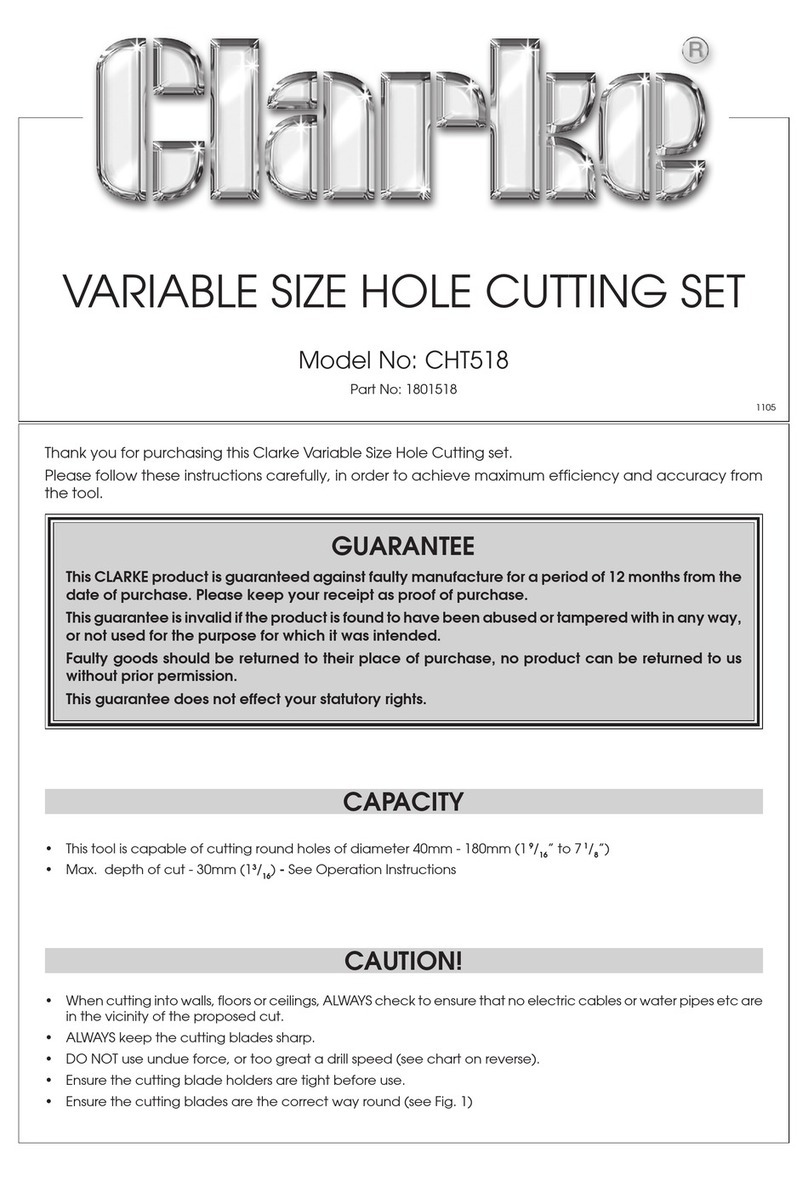 Clarke CHT518 quick start guide