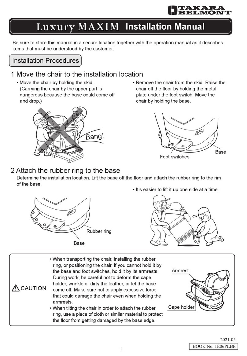 Takara Belmont Luxury MAXIM installation manual