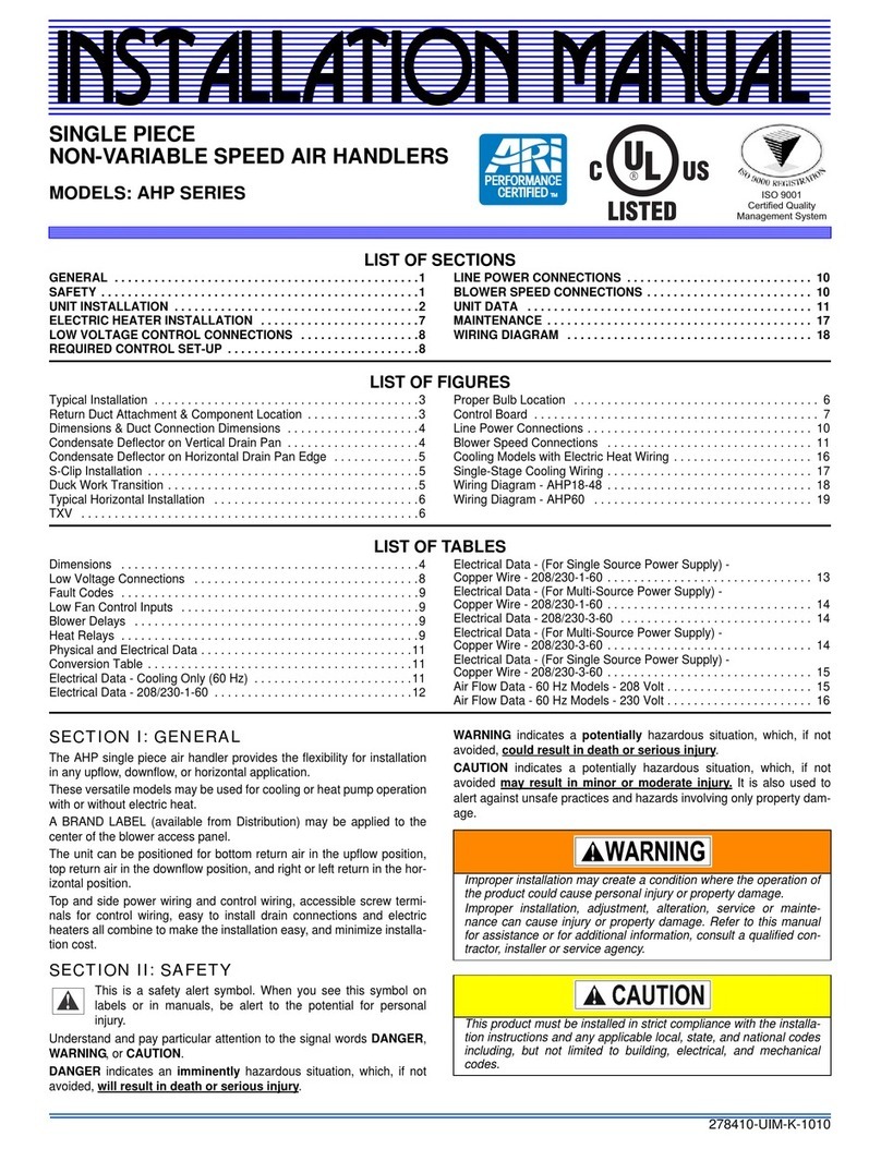 Johnson Controls AHP Series installation manual