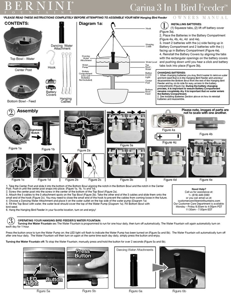 Bernini Carina 3 In 1 Bird Feeder owner's manual Bernini Carina 3 In 1 Bird Feeder owner's manual