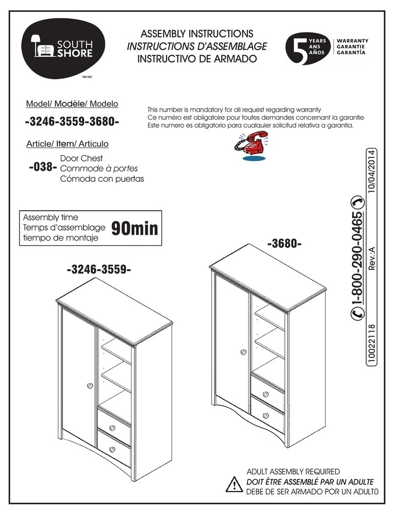SouthShore 3246 Series Assembly instructions SouthShore 3246 Series Assembly instructions