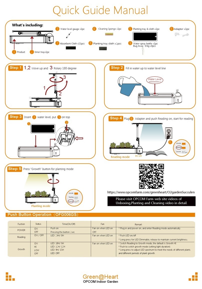 OPCOM O2 Garden Quick guide manual