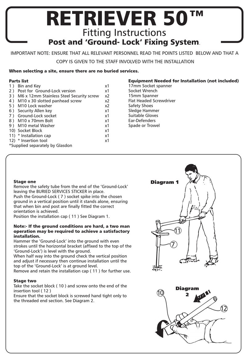 Glasdon RETRIEVER 50 Fitting instructions