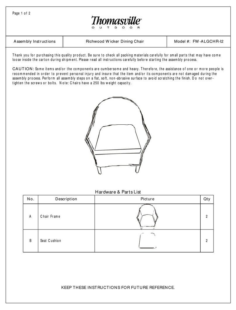 Thomasville FW-ALGCHR-I2 User manual Thomasville FW-ALGCHR-I2 User manual