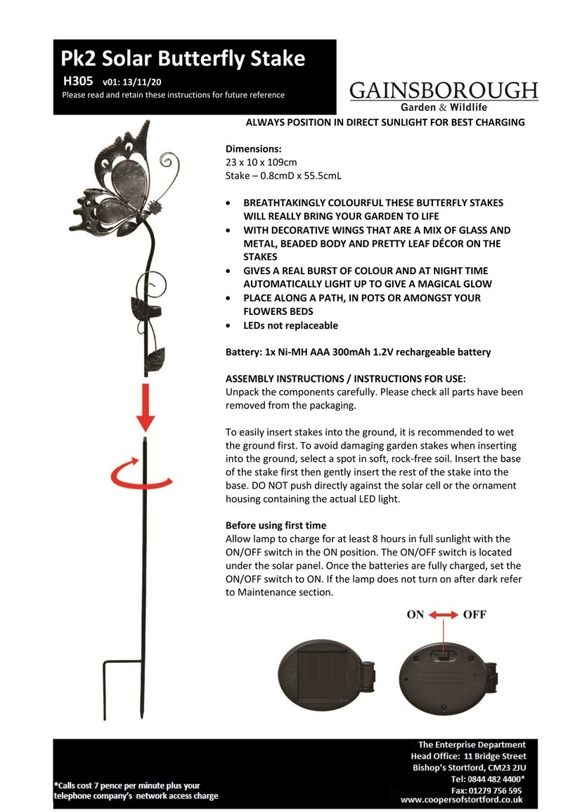 Gainsborough Pk2 Solar Butterfly Stake Assembly instructions