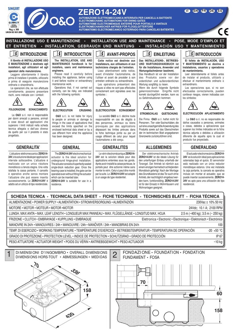 O&O ZERO14-24V Installation, use and maintenance
