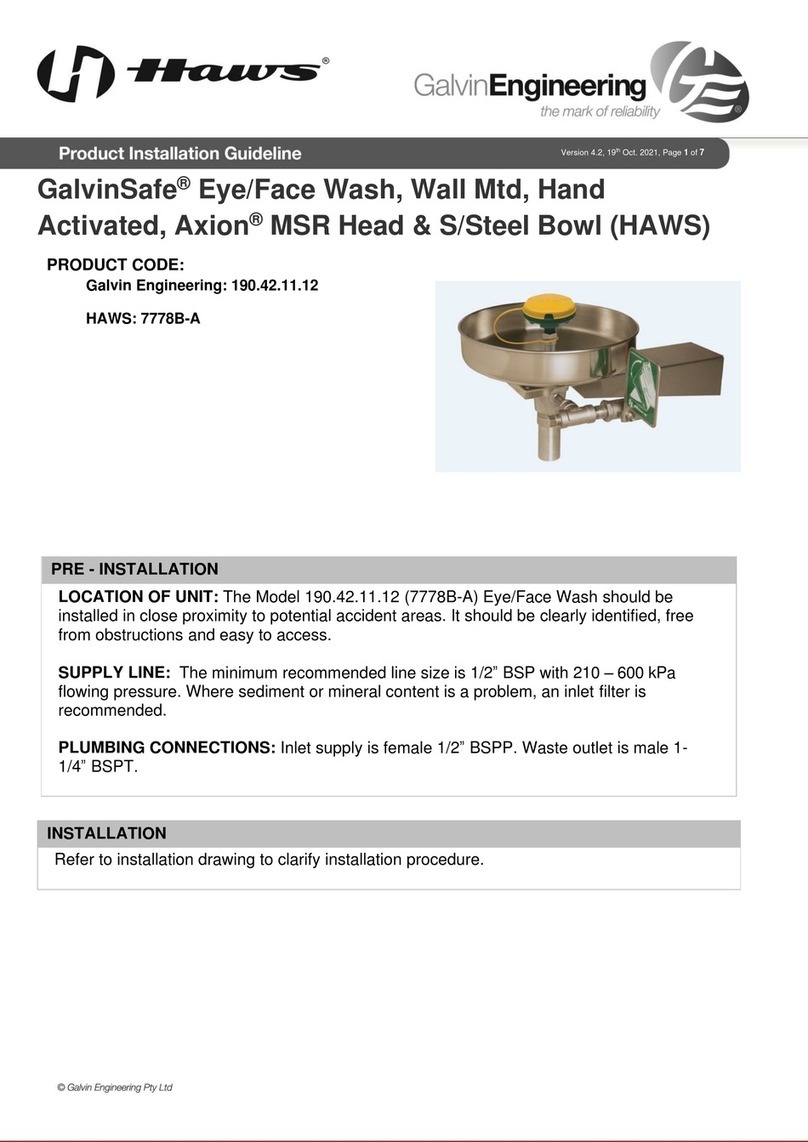 Haws GalvinSafe 190.42.11.12 Instruction sheet