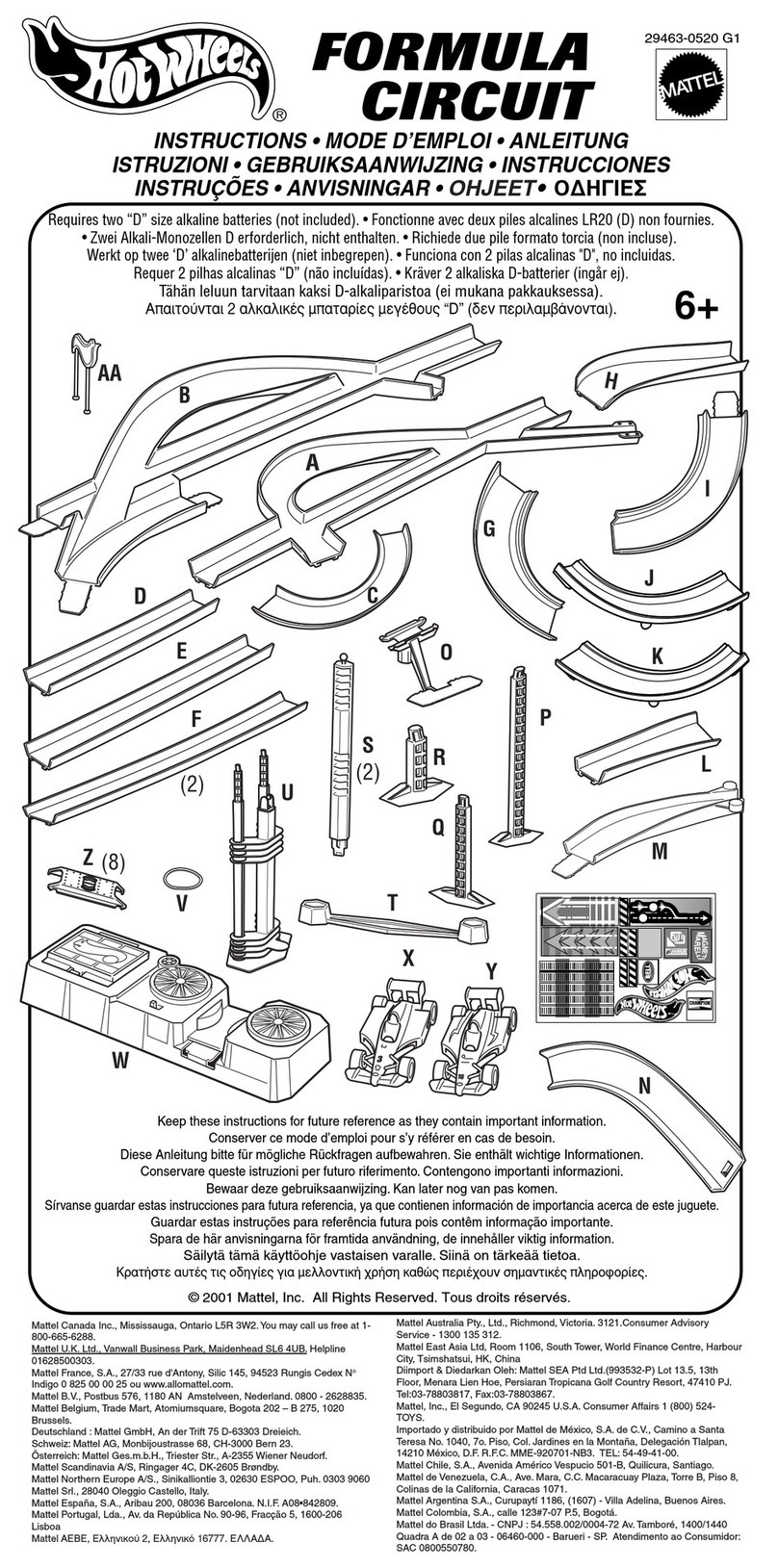 Mattel HOT WHEELS FORMULA CIRCUIT instructions