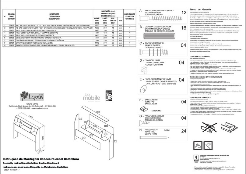 Lopas Castellaro Double Headboard Assembly instructions