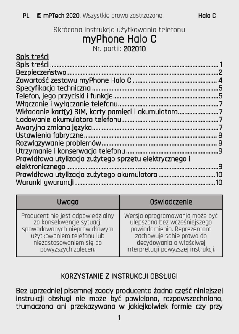 mPTech myPhone Halo C Instruction manual