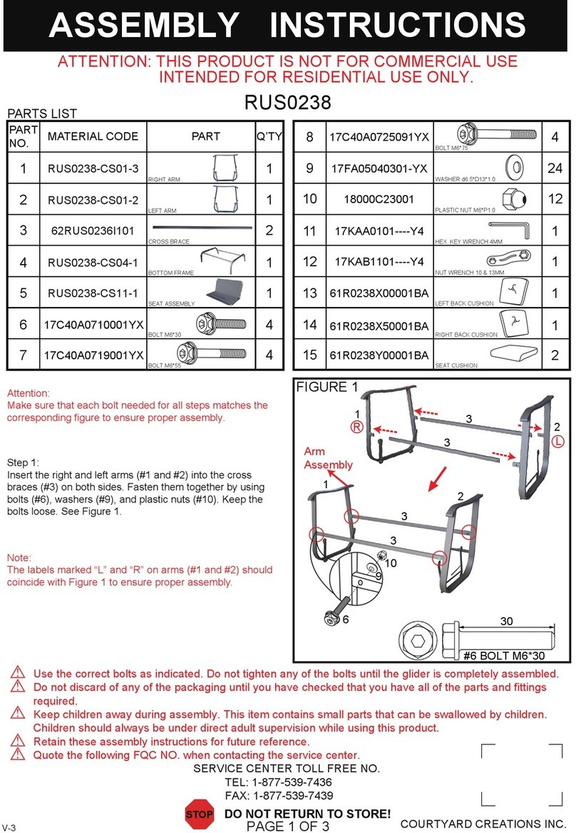 Courtyard Creations RUS0238 Assembly instructions Courtyard Creations RUS0238 Assembly instructions