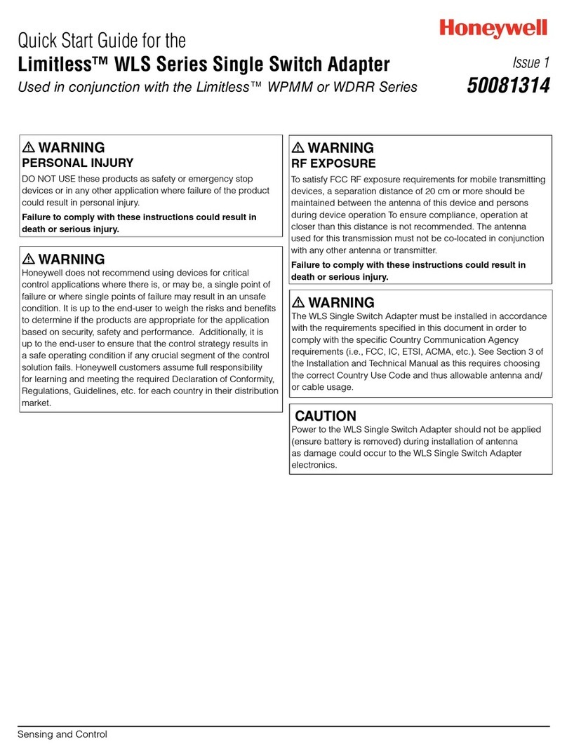 Honeywell Limitless WLS Series quick start guide