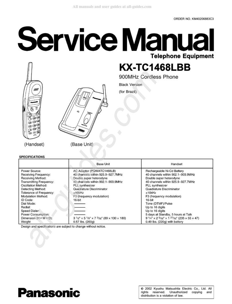 Panasonic KX-TC1468LBB Service manual