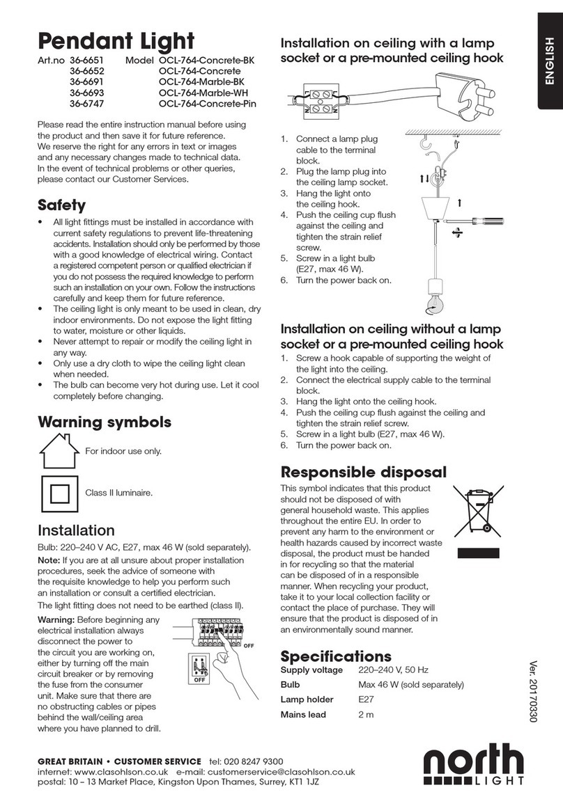 North Light OCL-764-Concrete-BK instruction manual North Light OCL-764-Concrete-BK instruction manual