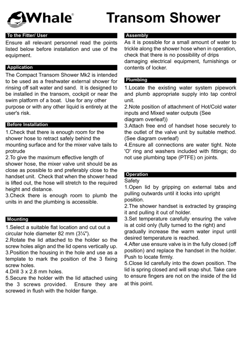 Whale Compact Transom Shower Mk2 User manual