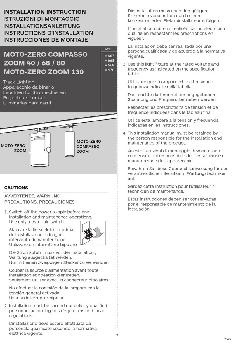 FormaLighting MOTO-ZERO COMPASSO ZOOM 40 Installation instruction