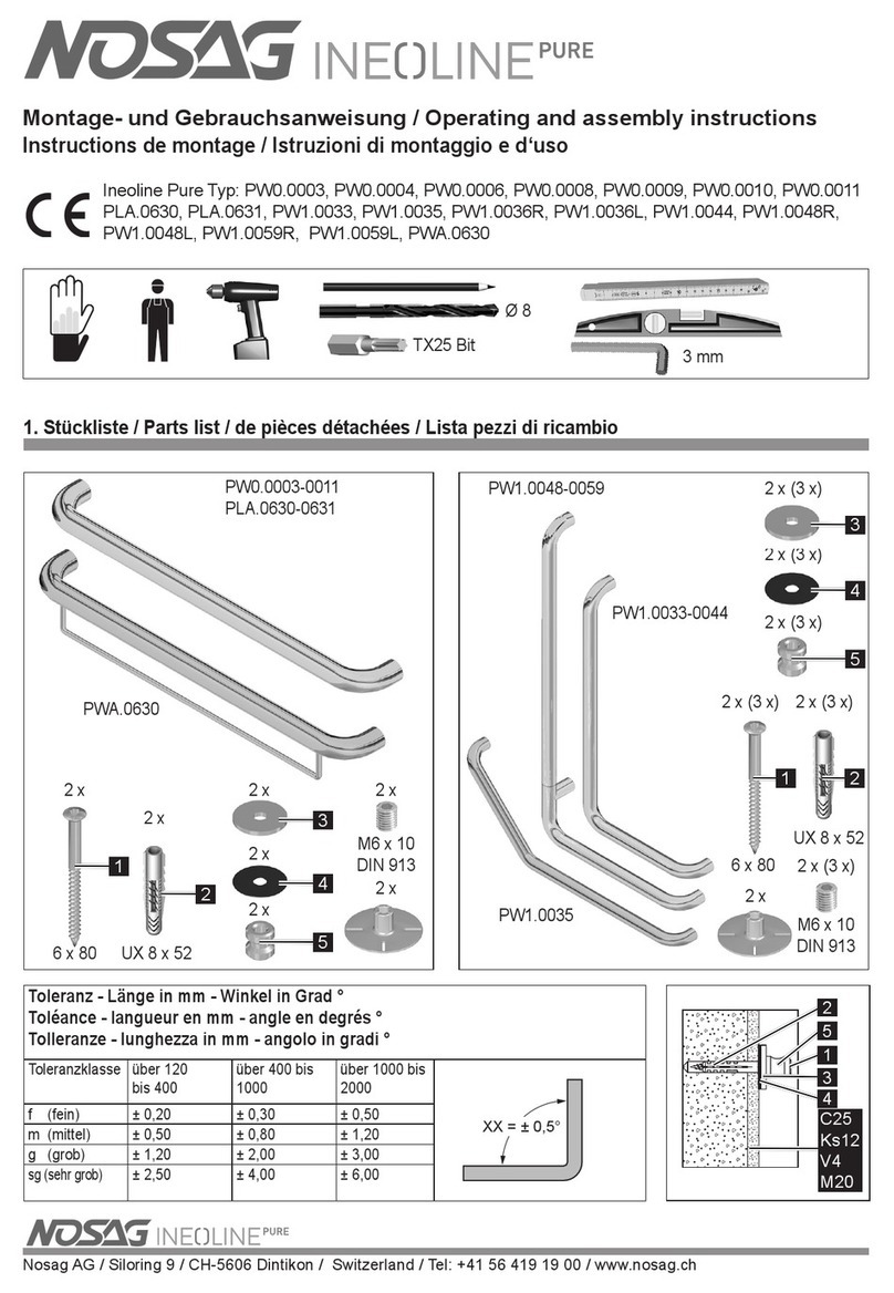 NOSAG INEOLINE PURE PW0.0003 Operating and assembly instructions NOSAG INEOLINE PURE PW0.0003 Operating and assembly instructions