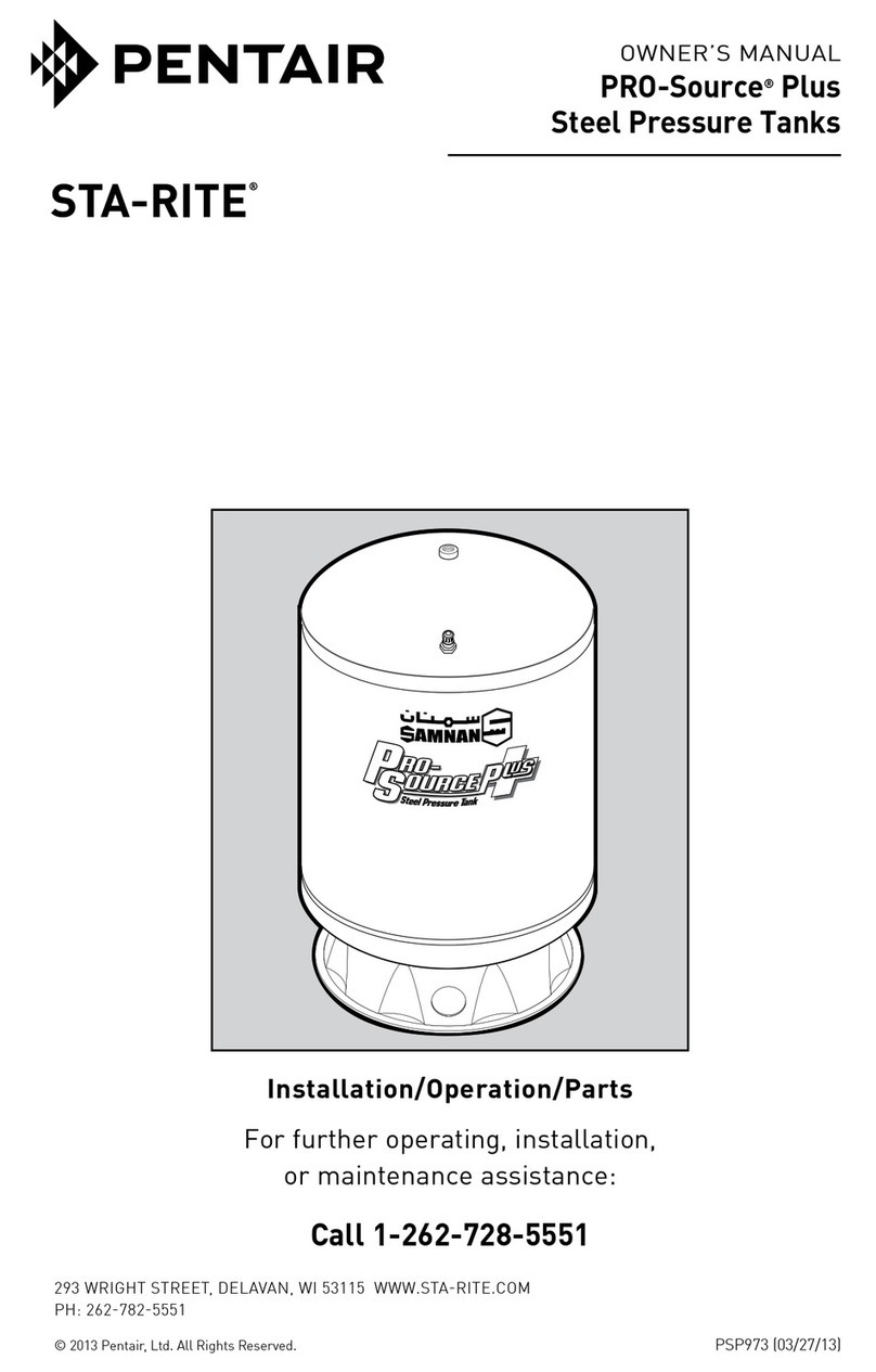 Pentair STA-RITE PRO-Source Plus User manual
