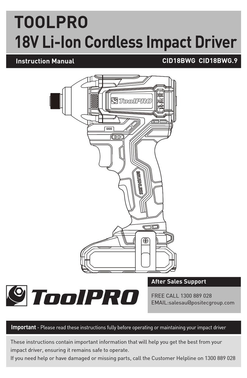 ToolPRO CID18BWG instruction manual