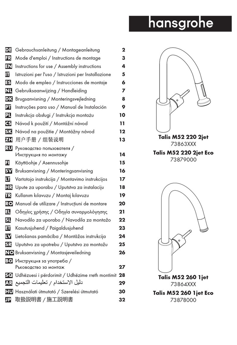 Hans Grohe Talis M52 220 2jet 73863 Series Manual