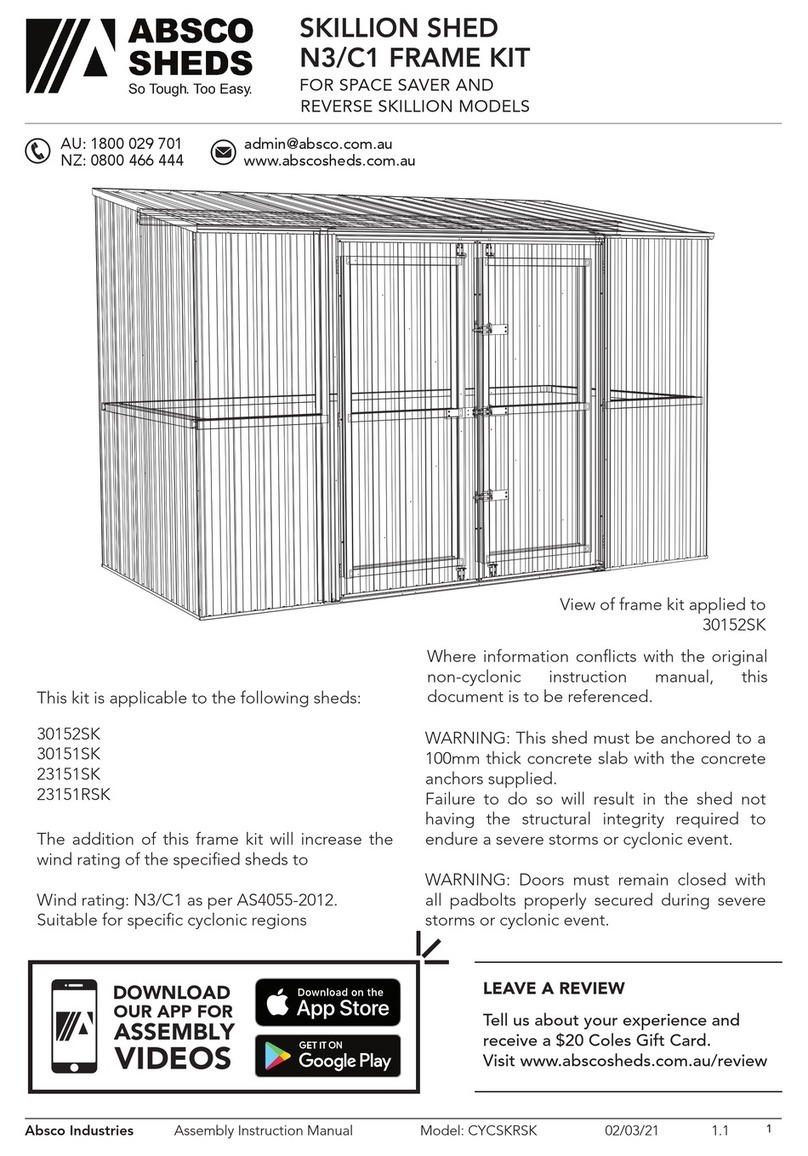 ABSCO SHEDS CYCSKRSK manual