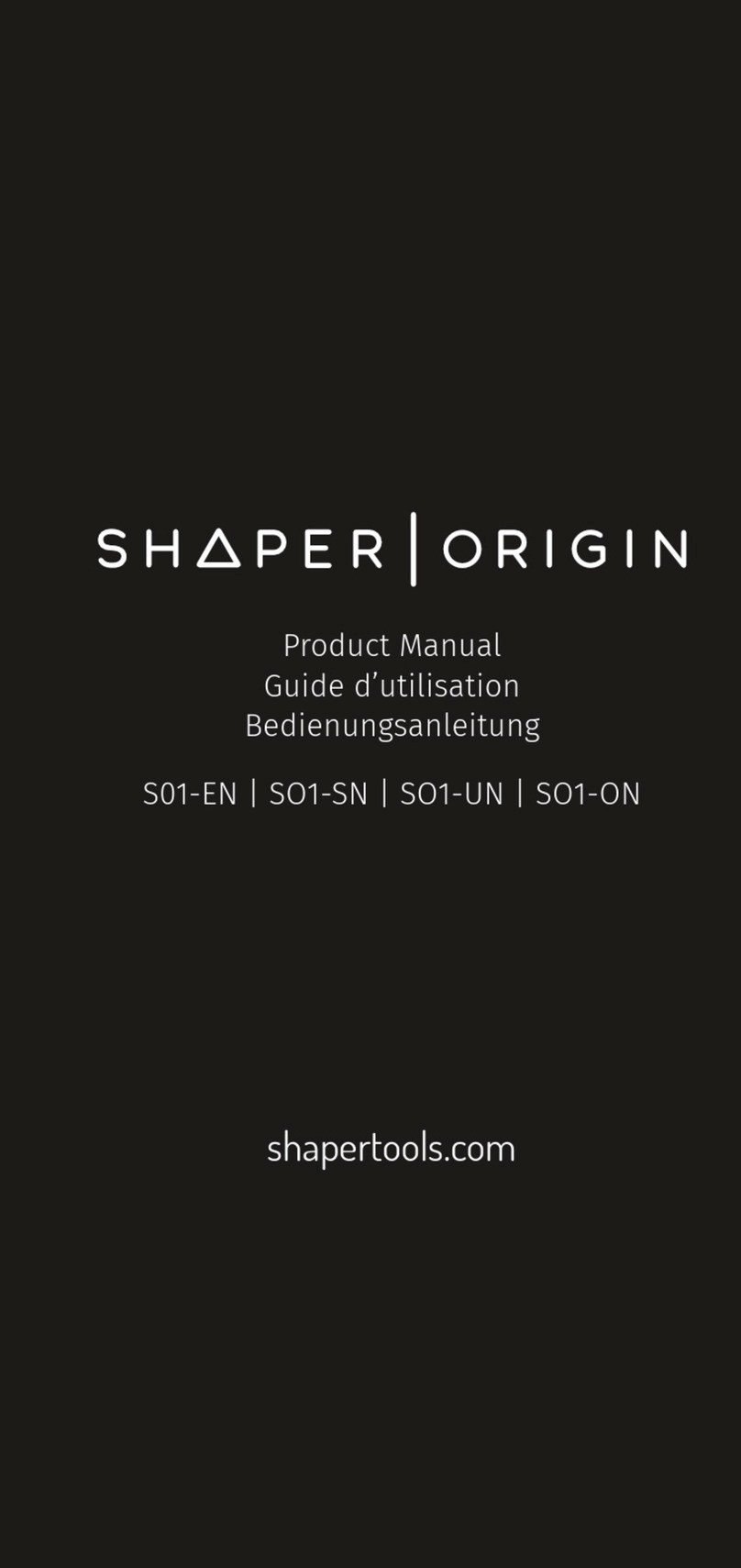 Shaper S01-EN product manual