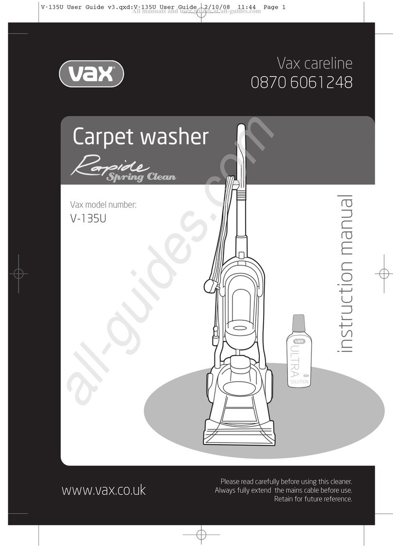 Vax V-135U Rapide Spring Clean User manual Vax V-135U Rapide Spring Clean User manual