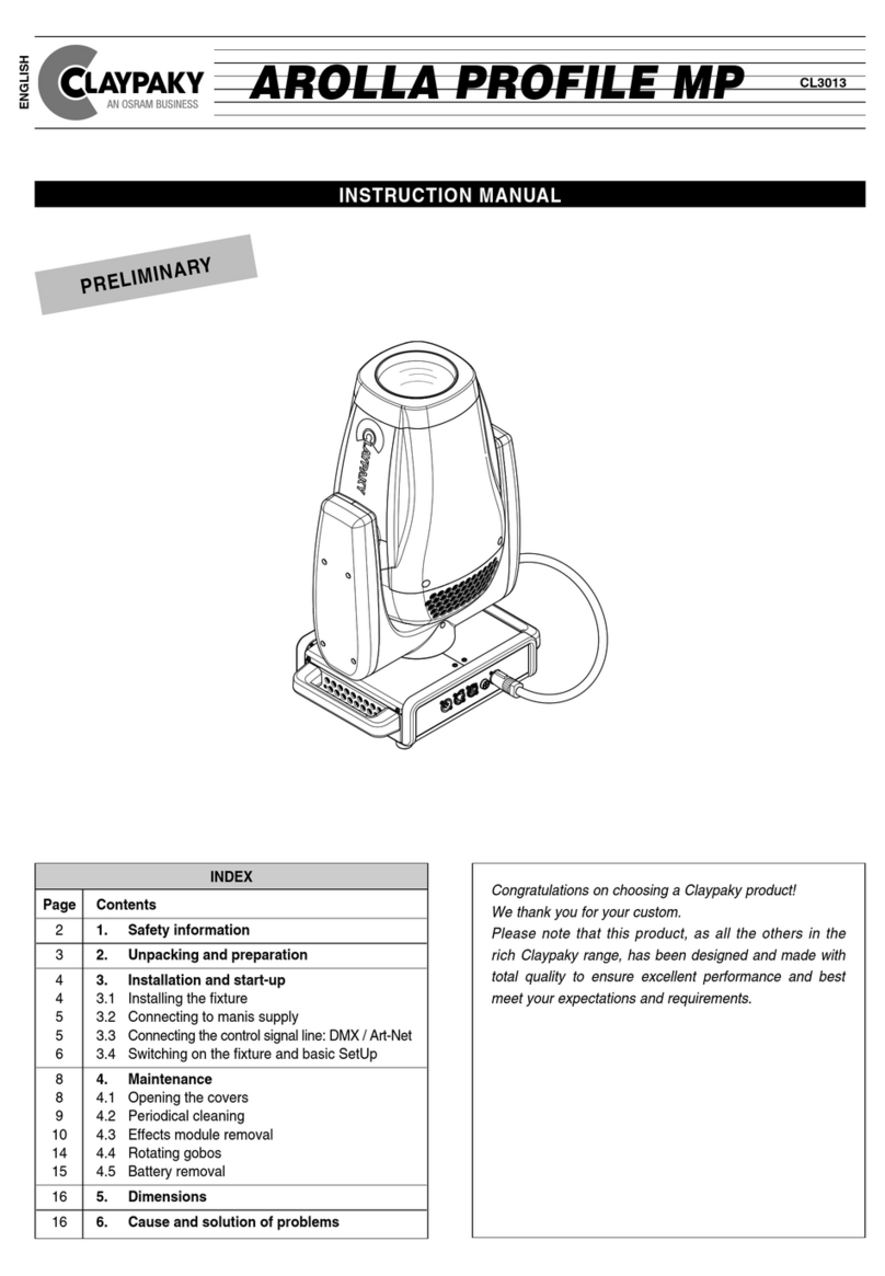 Claypaky AROLLA PROFILE MP User manual