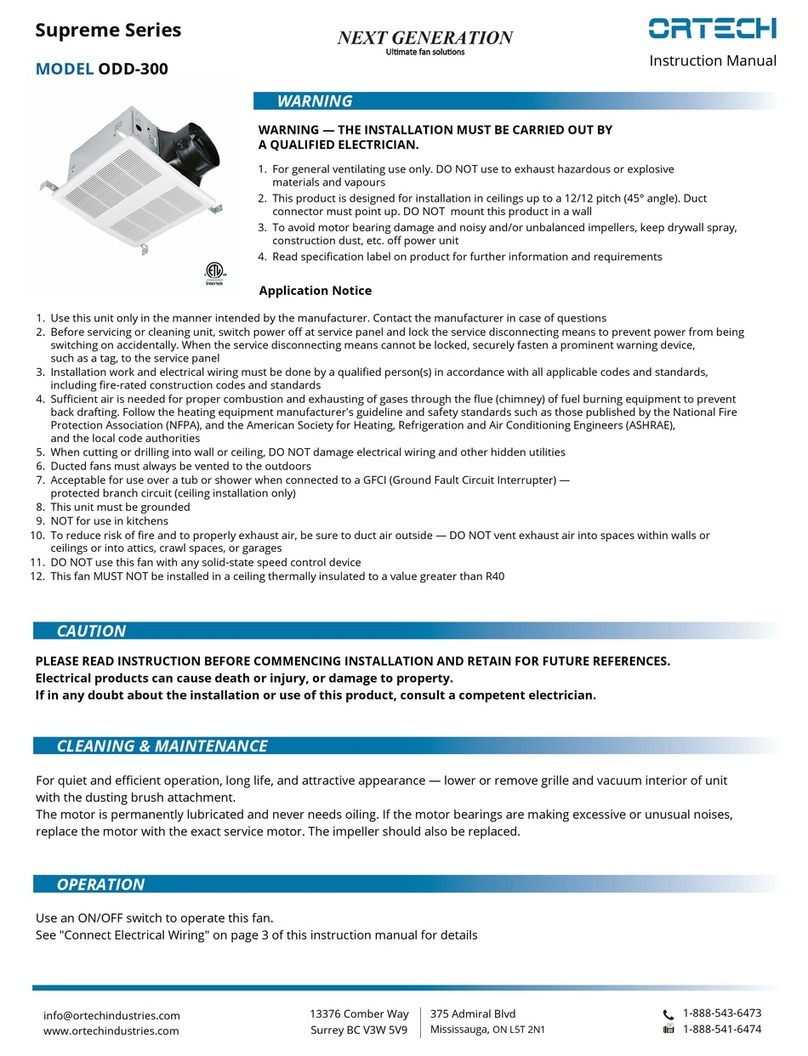 Ortech Supreme Series User manual