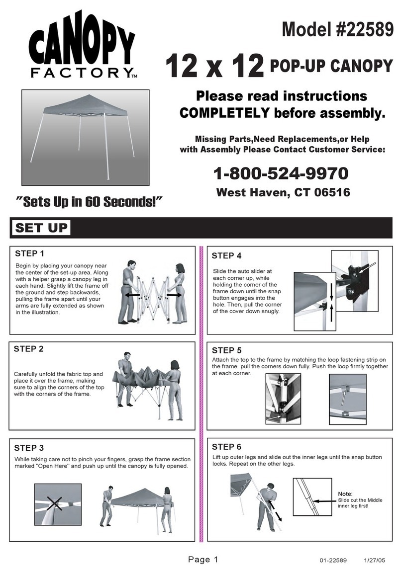 Canopy Factory 22589 quick guide