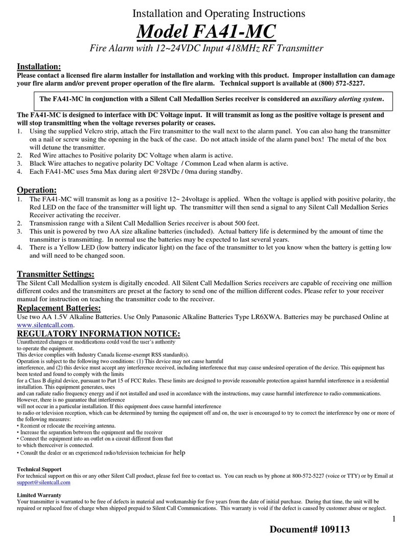 Silent Call Communications FA41-MC User manual