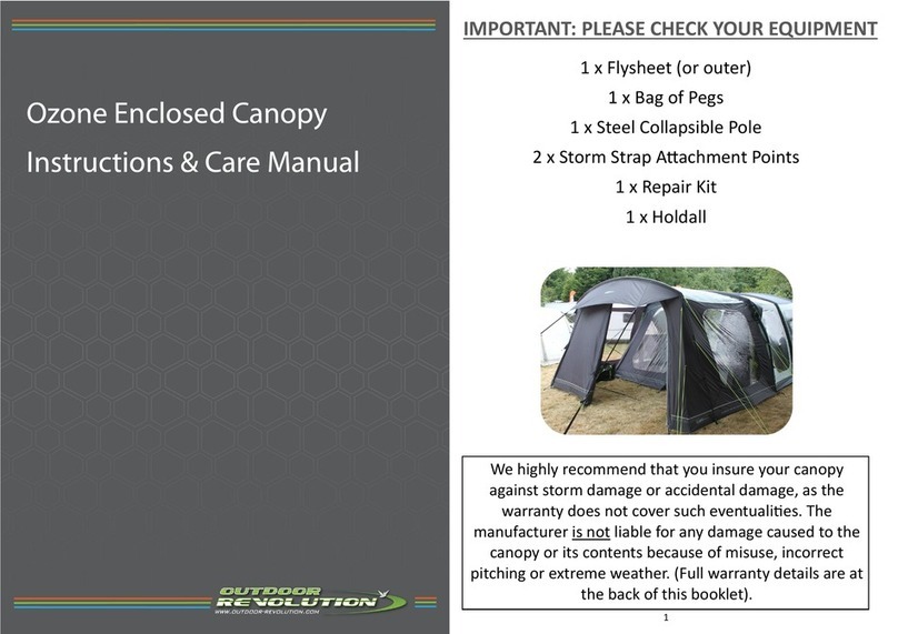 Outdoor Revolution Ozone Instructions & care manual