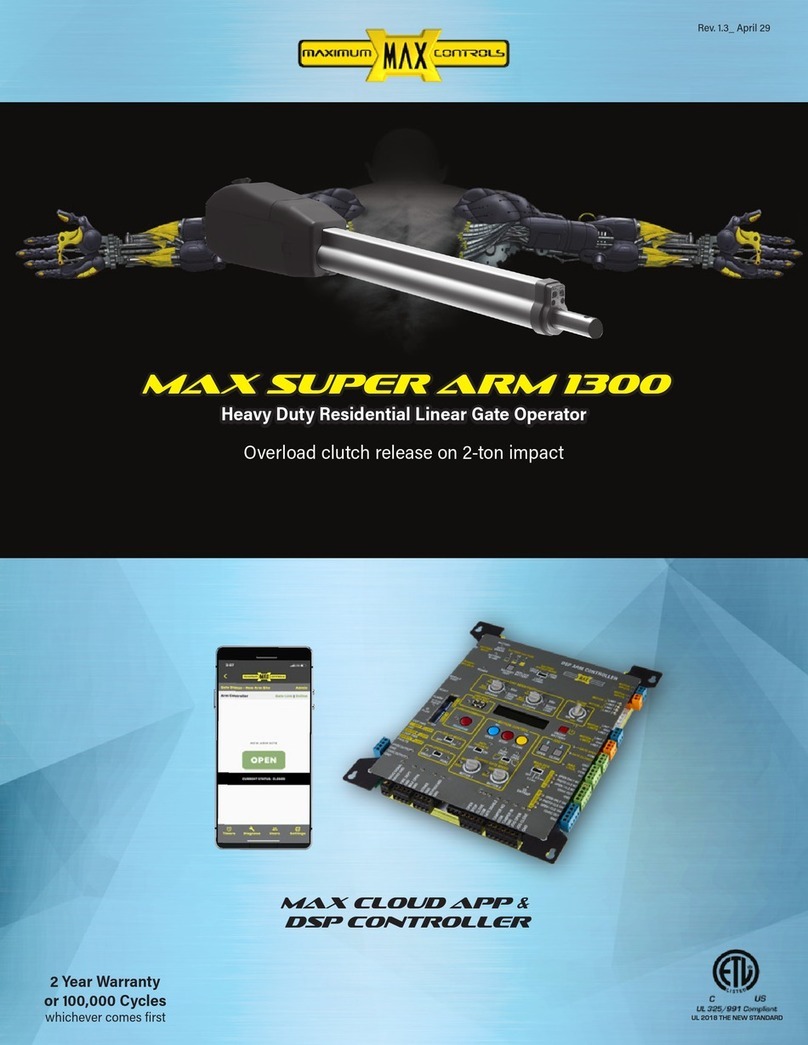 Maximum Controls MAX SUPER ARM 1300 User manual