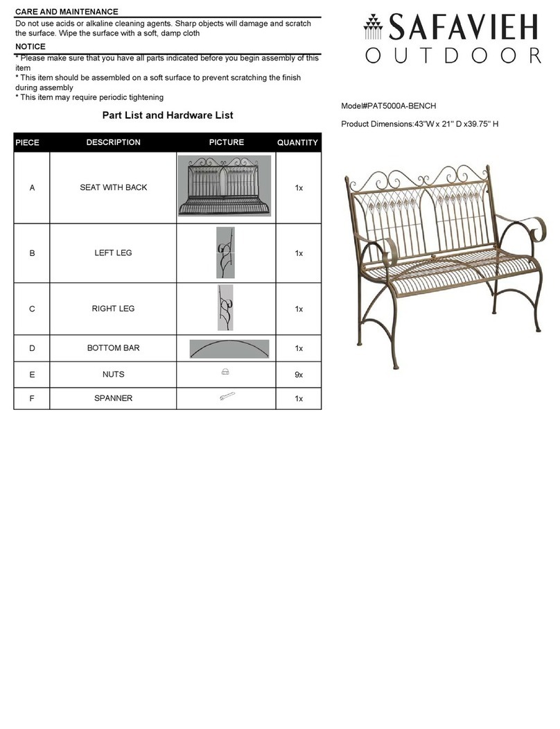 Safavieh Outdoor Leah PAT5000B Assembly instructions
