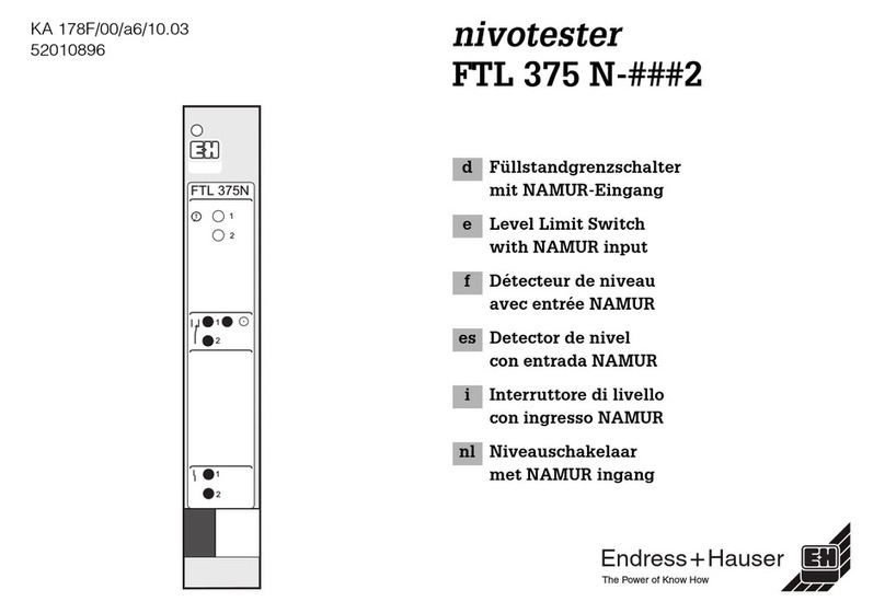 Endress+Hauser Nivotester FTL 375 N 3 Series User manual Endress+Hauser Nivotester FTL 375 N 3 Series User manual
