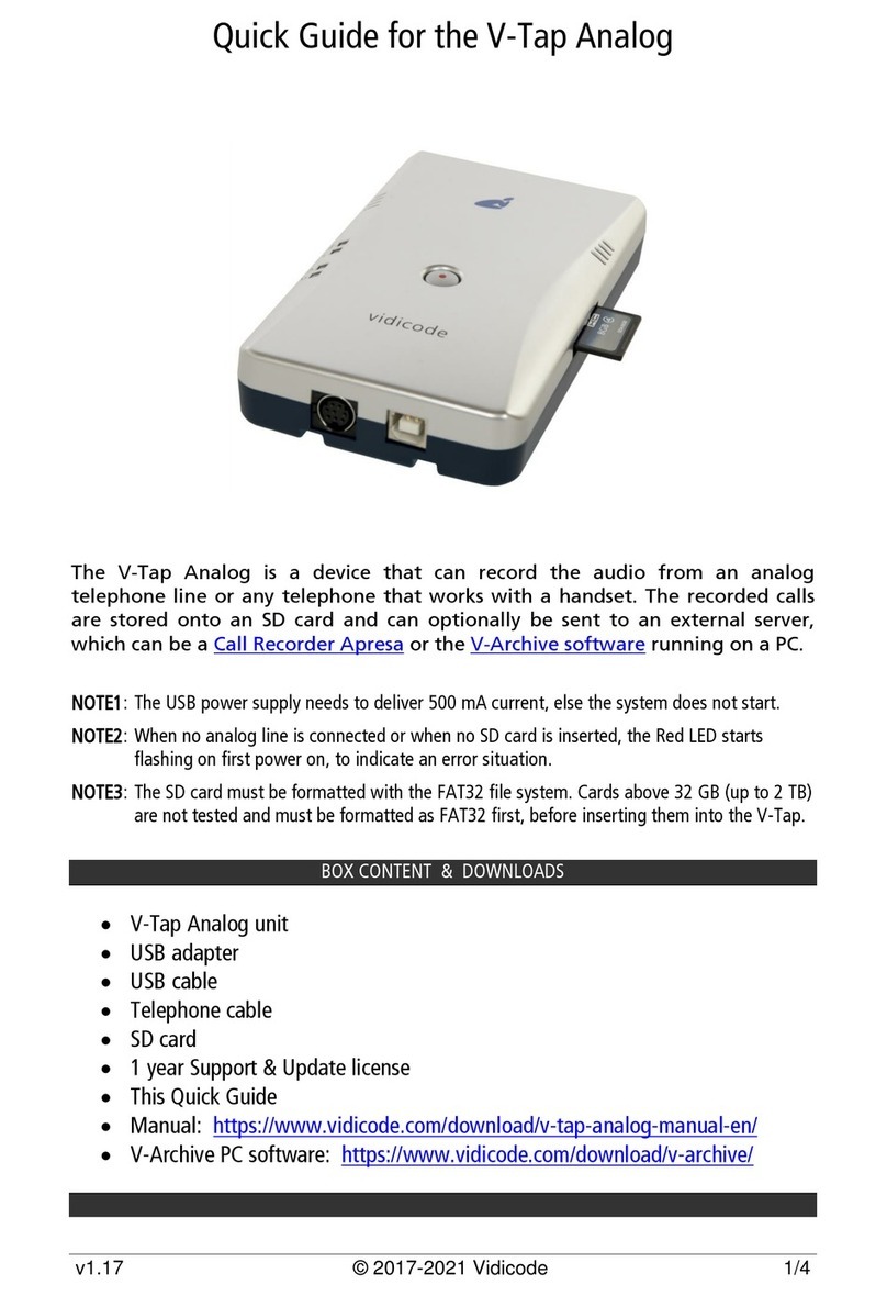 Vidicode V-Tap Analog User manual