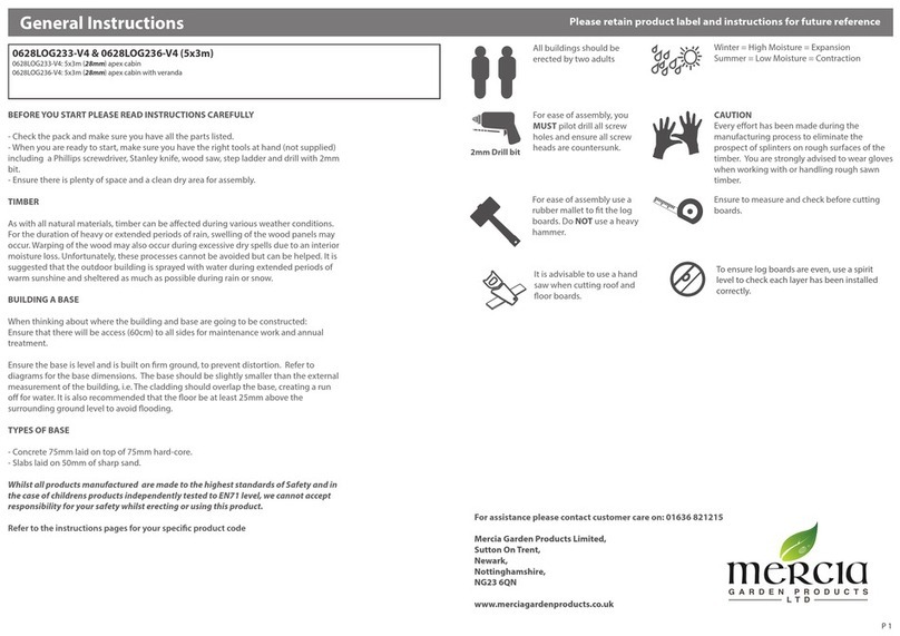 Mercia Garden Products 0628LOG233-V4 General instructions