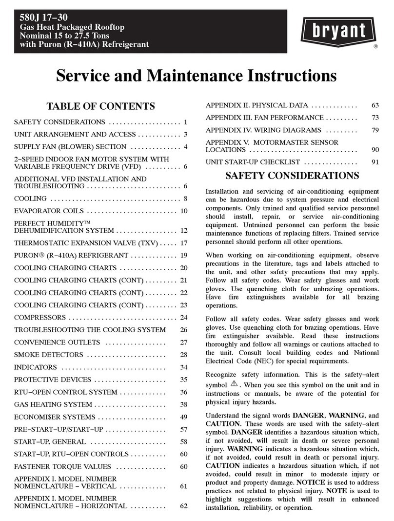Bryant 580J D17 Service and maintenance instructions