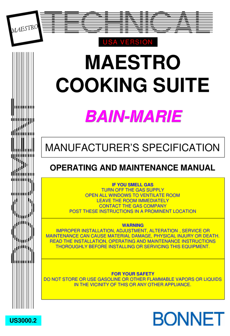 Bonnet Maestro Bain-marie 450A13 Operating instructions