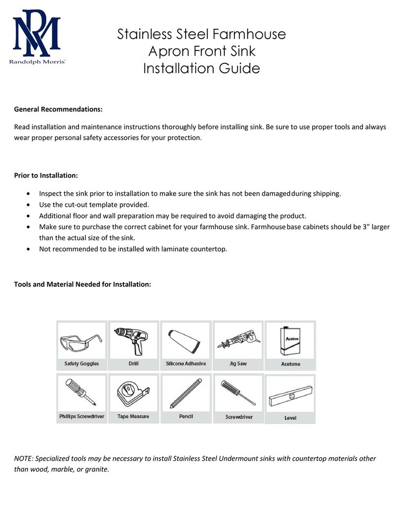 Randolph Morris Stainless Steel Farmhouse Apron Front Sink installation guide