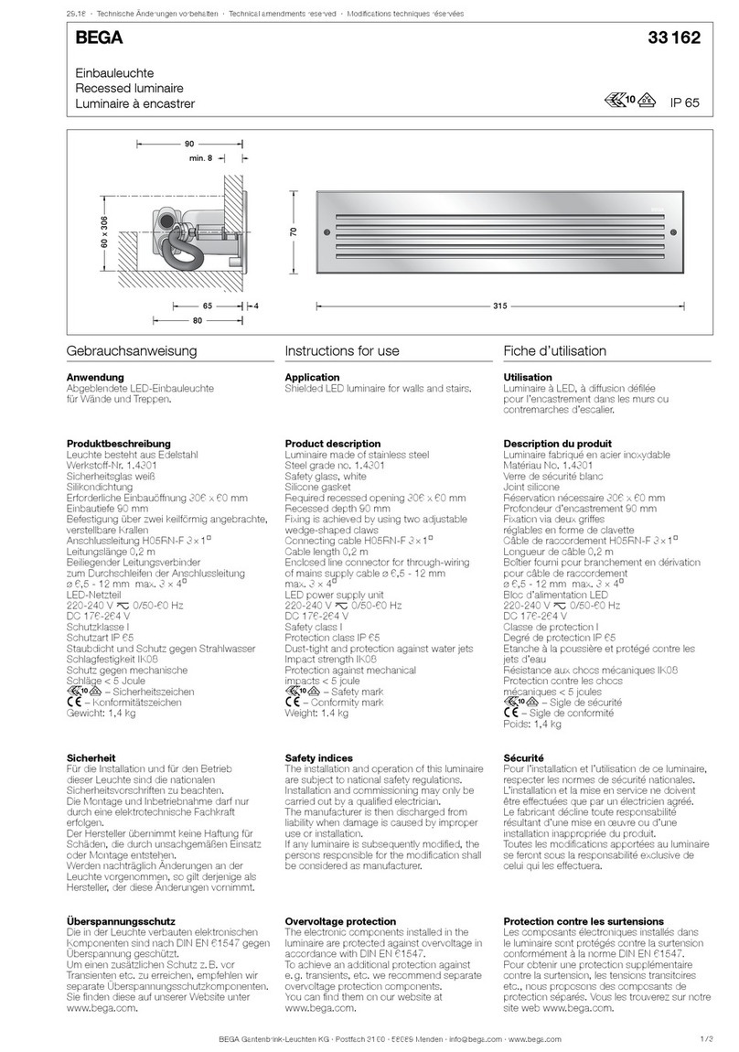 BEGA 33 162 Series User manual